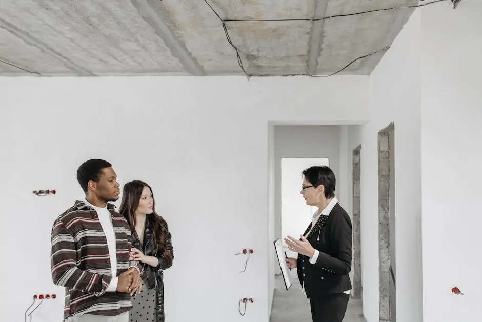 Couple Talking with Real Estate Agent