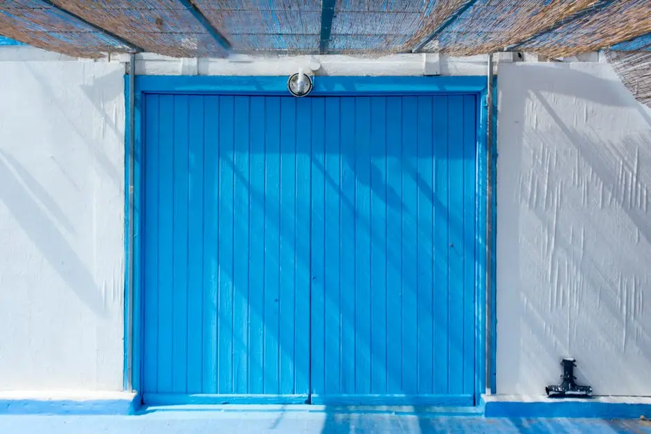 Blue Wooden Garage Doors