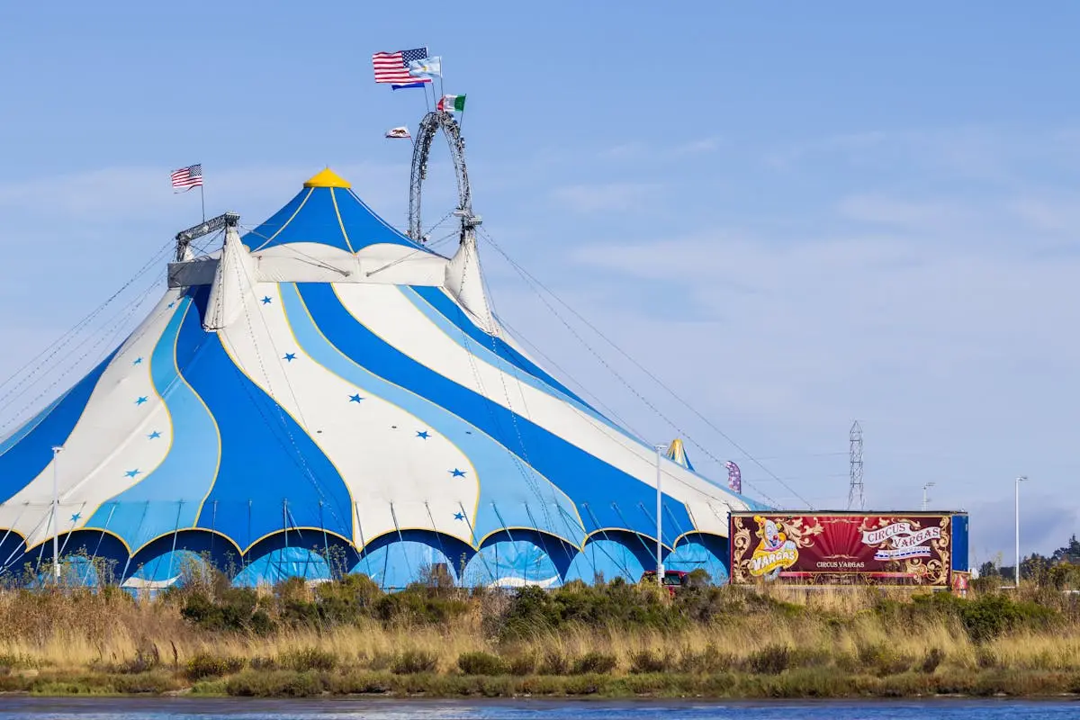 Blue Striped Circus Tent 