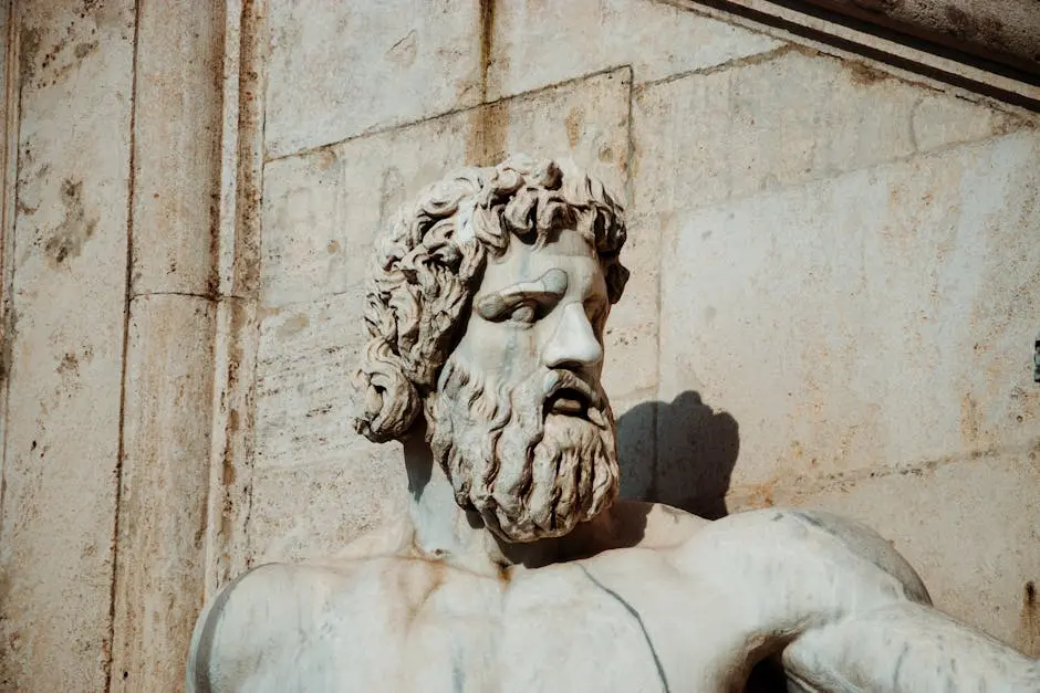 A detailed view of a marble sculpture in Rome showcasing Renaissance artistry and Roman heritage.