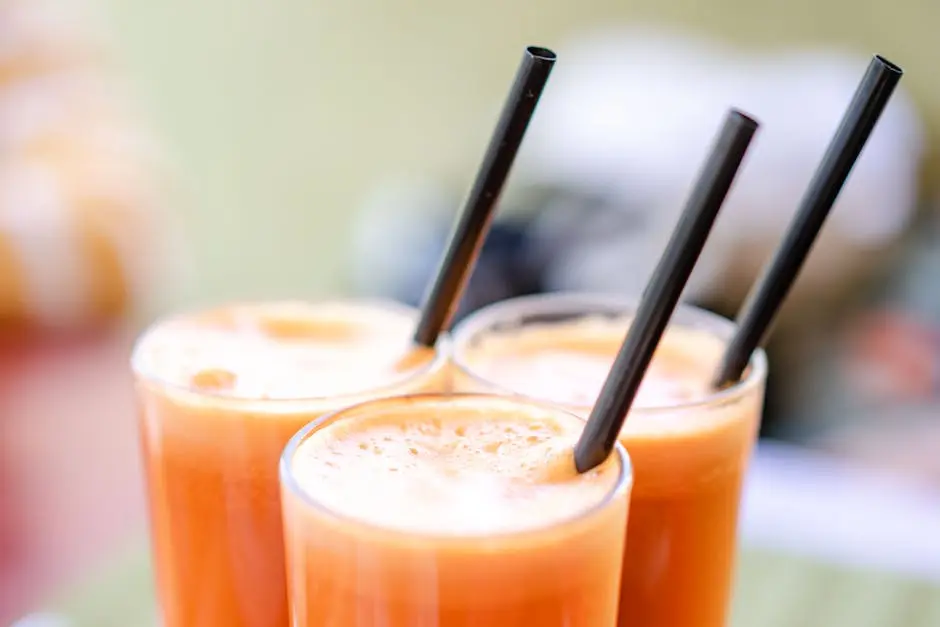 Close-Up Shot of Nutritious Carrot Drinks