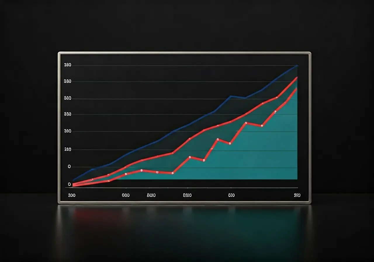 A graph showing growth in YouTube subscribers over time. 35mm stock photo