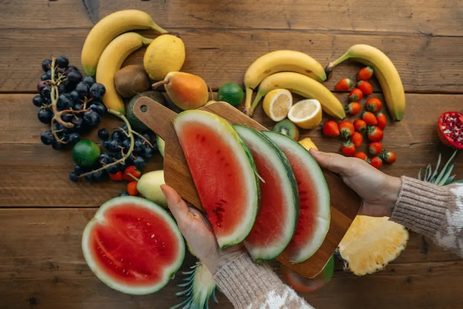 Close-Up Shot of a Person Holding Slices of Watermelon