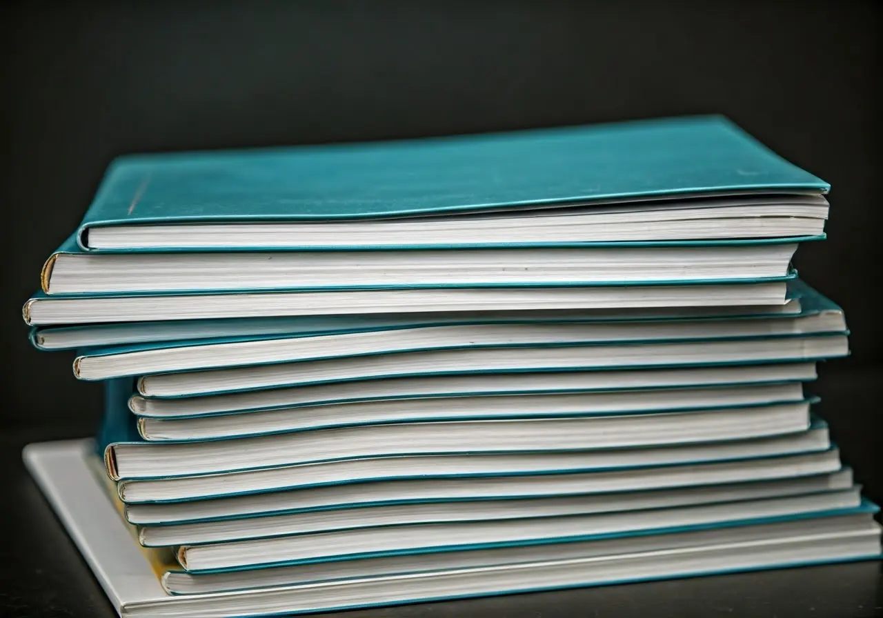 Colorful emergency management training manuals stacked together