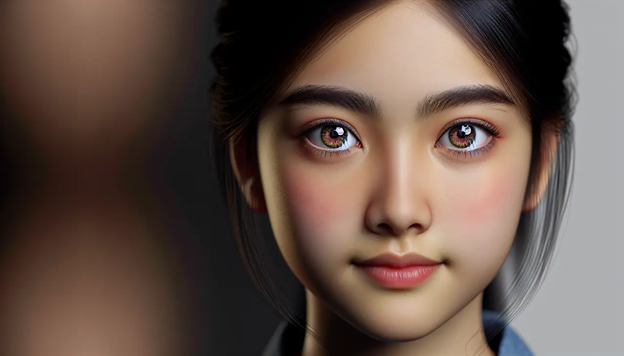 realistic girl with beutiful eyes