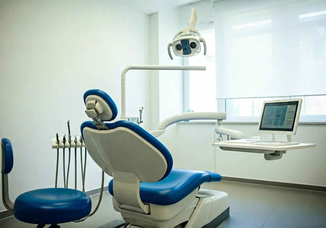 A modern dental clinic with cutting-edge dental equipment. 35mm stock photo