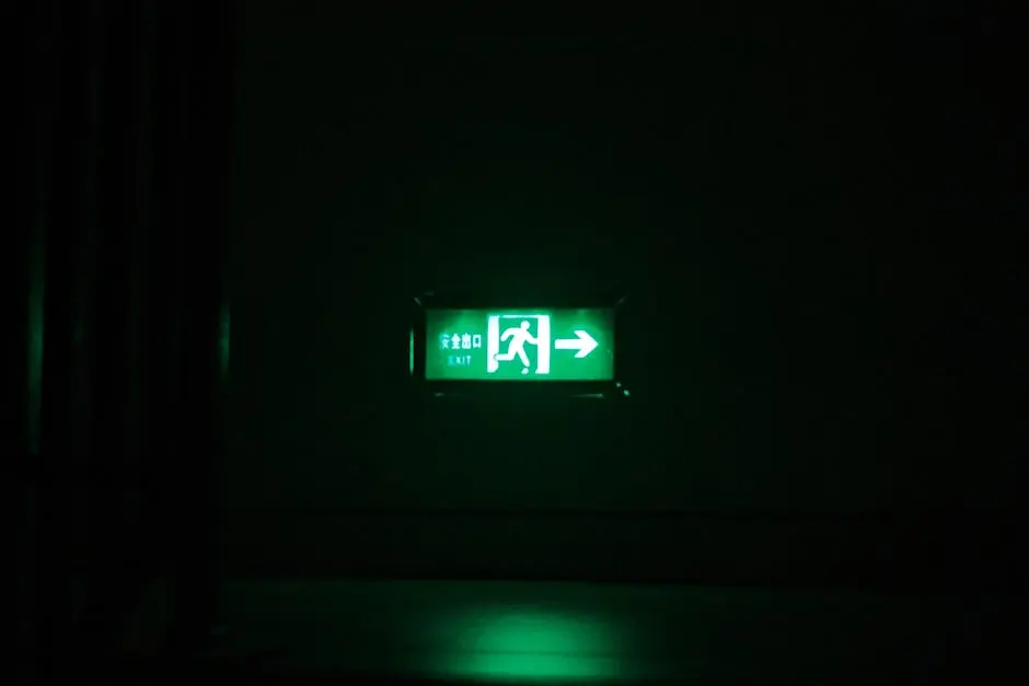 Illuminated Green Exit Sign