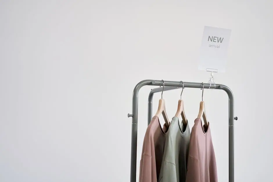 Newly Arrived Shirts on a Clothing Rack