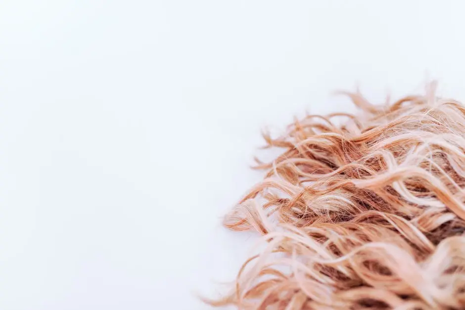 Detailed close-up of wavy blonde hair texture on a light background, showcasing elegance and style.