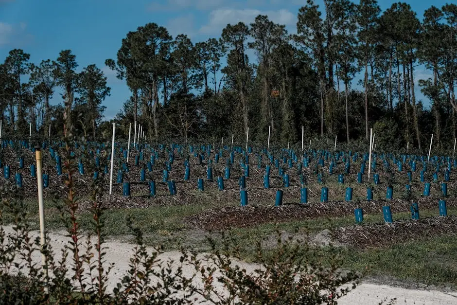 Photo of Fresh Plantings with Orchard Poles