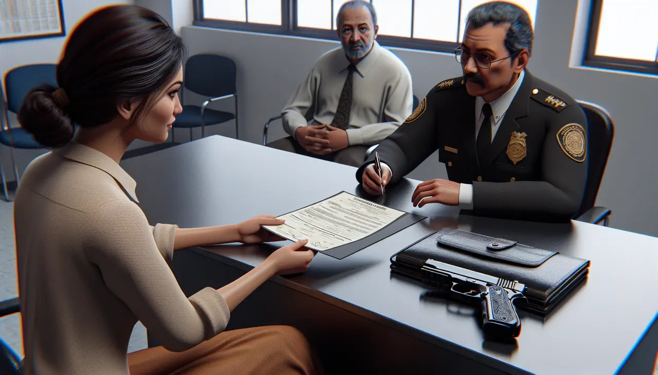 woman getting her handgun license