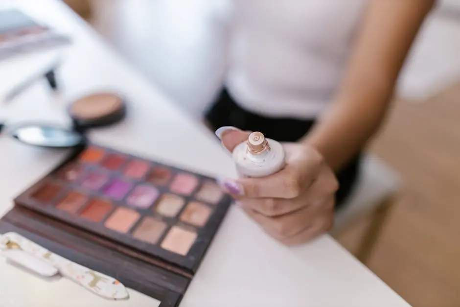 Close-up of Makeup Artist Holding Beauty Product