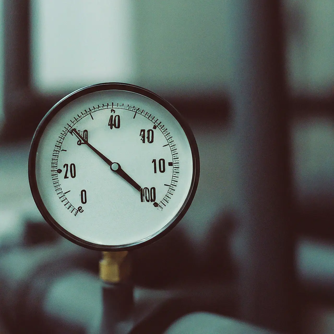 Close-up of a thermometer in an industrial cooling unit. 35mm stock photo