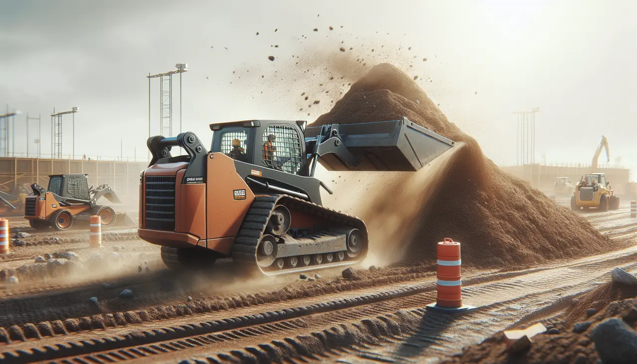 skid steer to move around dirt