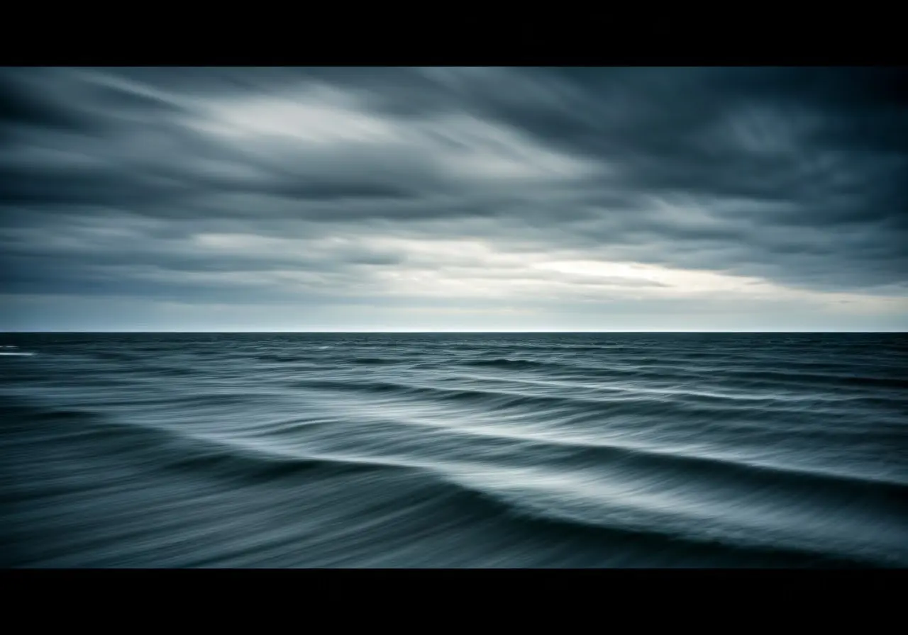 An abstract of a stormy sea symbolizing emotional turmoil. 35mm stock photo