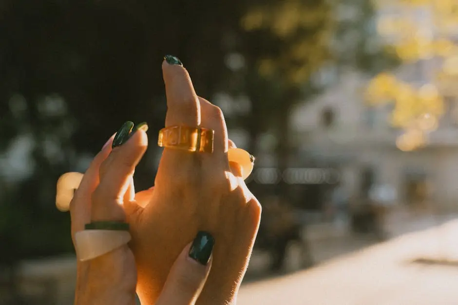 A woman’s hand with a ring on it