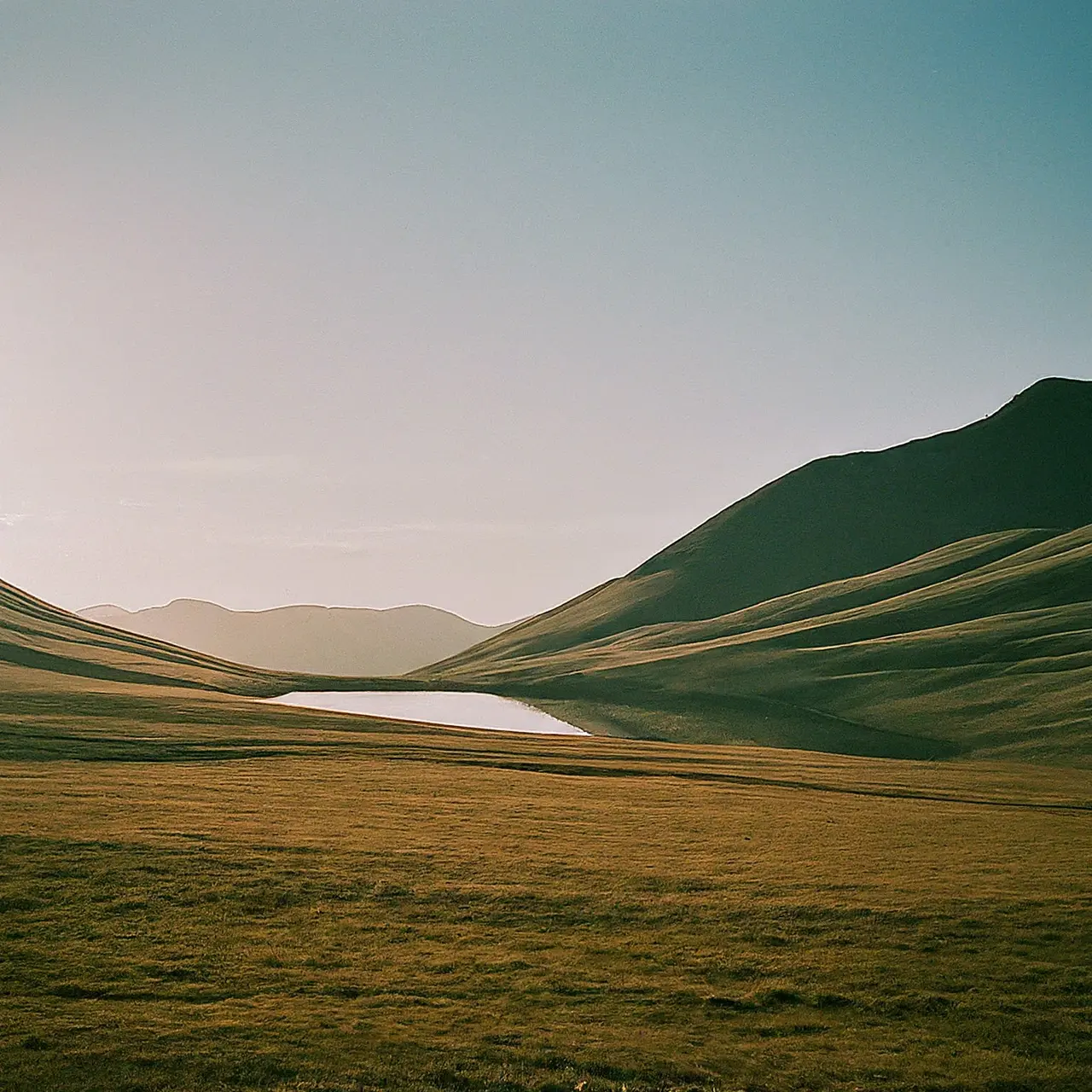 A serene landscape symbolizing peace and mental wellness journey. 35mm stock photo