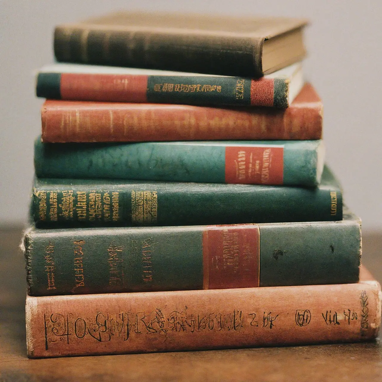 A stack of books with Leadership on the spines. 35mm stock photo