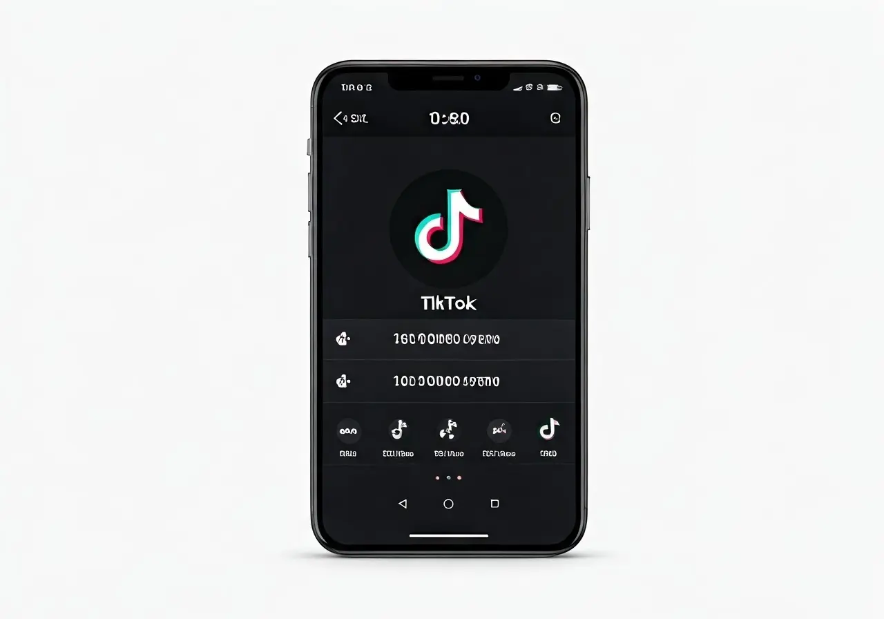 Smartphone displaying TikTok app with increasing follower count. 35mm stock photo