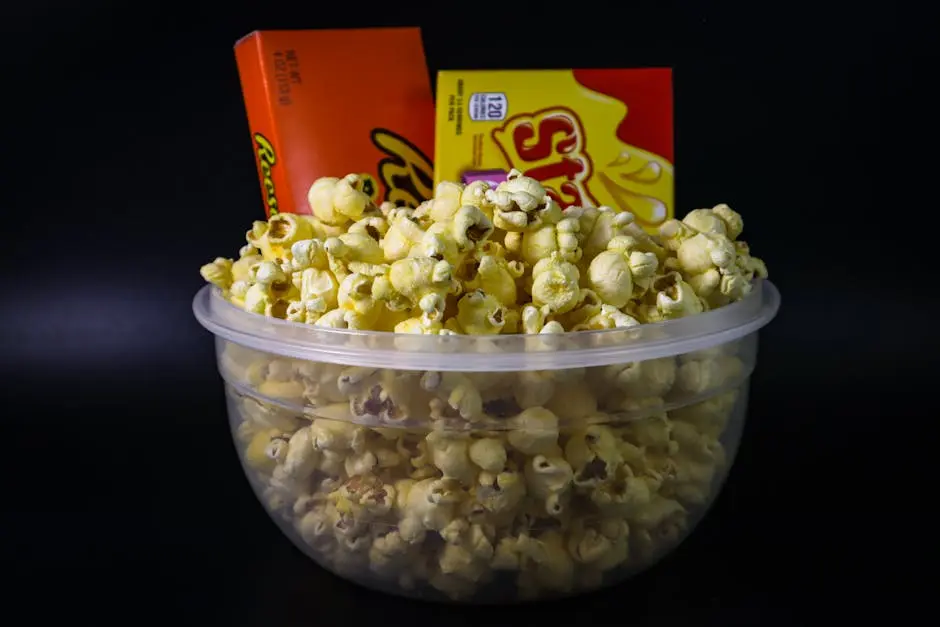 Popcorn in Clear Plastic Container