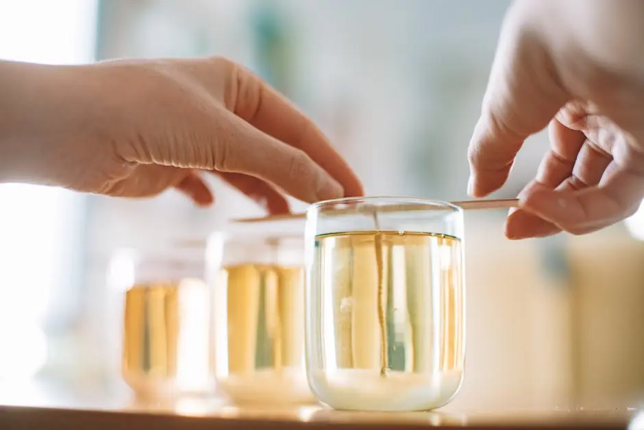 Close Up of Candle Making Process