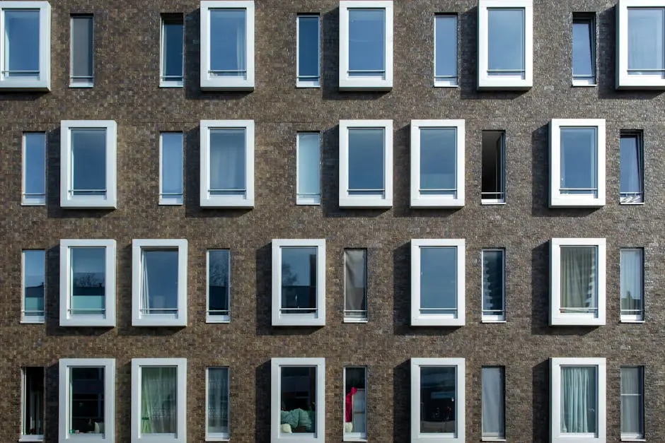 Modern Building Facade in Delft with Windows