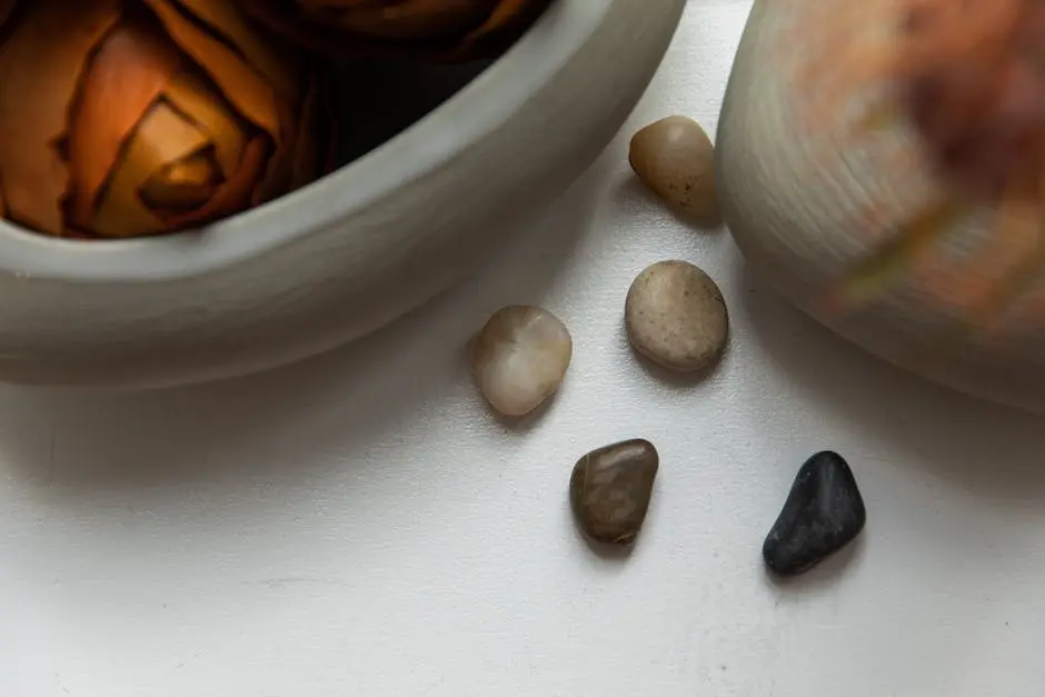 Close-up of Stones in White Surface