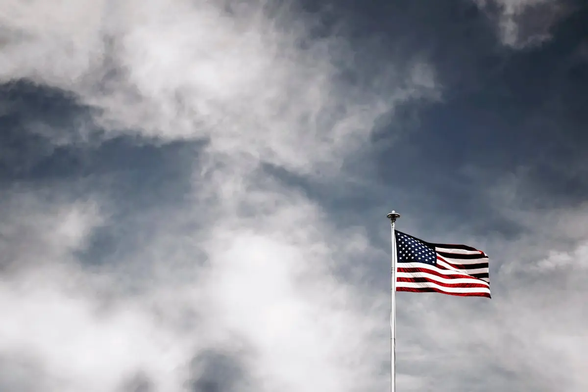 Flag of the USA on a Pole