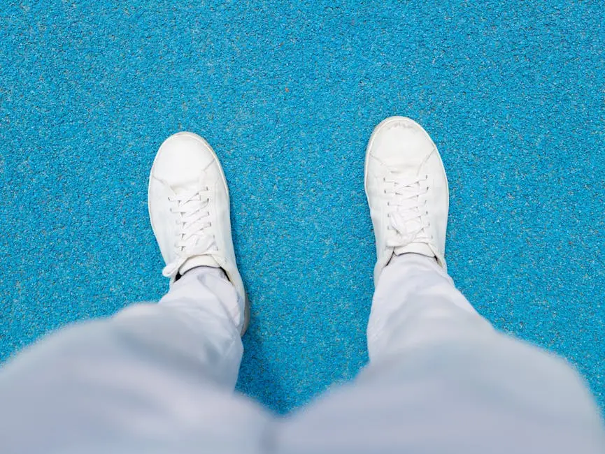 Person Wearing White Sneakers