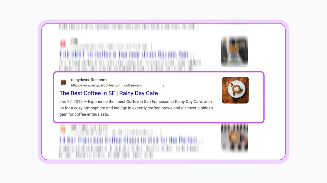 coffee shop rising in search rankings, visualizing SEO
