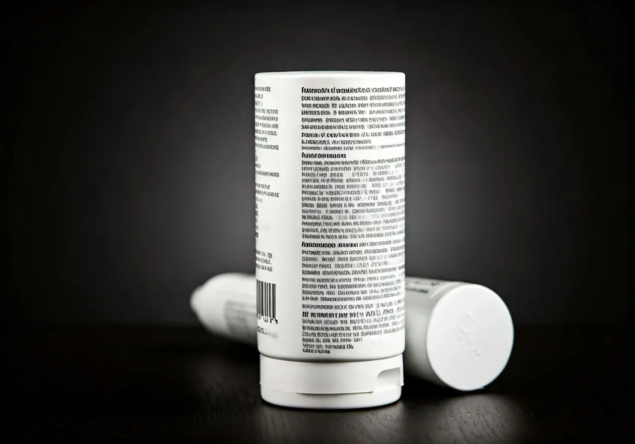 A tube of anti-inflammatory cream with ingredients shown. 35mm stock photo