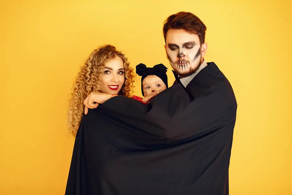 Family in Cute Halloween Costumes