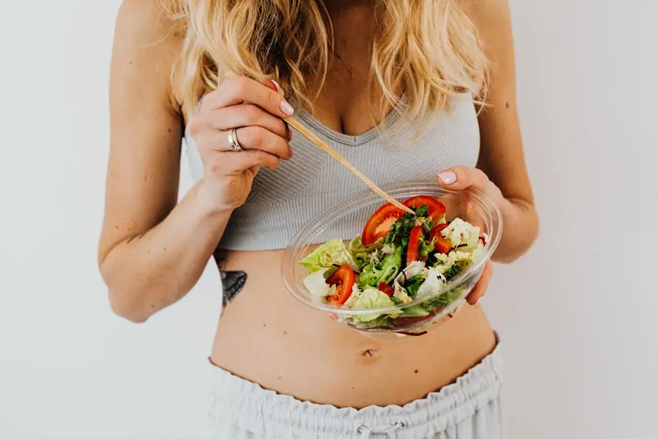 Woman Eating a Salad