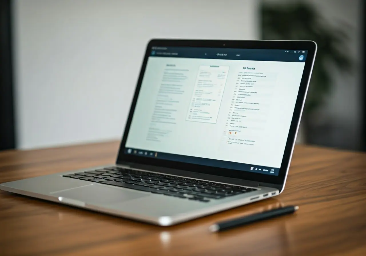 A laptop displaying a virtual consultation screen with notes. 35mm stock photo