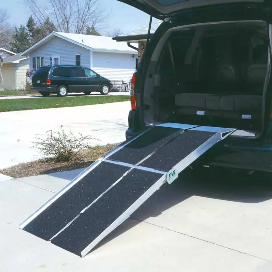 prairie view industries Aluminum Multi-Fold Rear Door Reach Portable Van Wheelchair Ramp