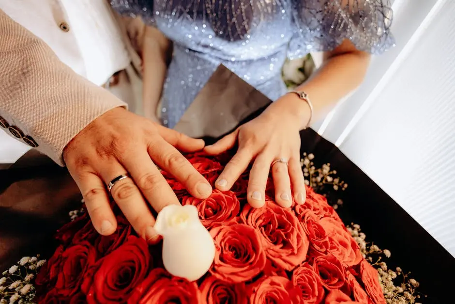 Elegant Wedding Celebration with Red Roses