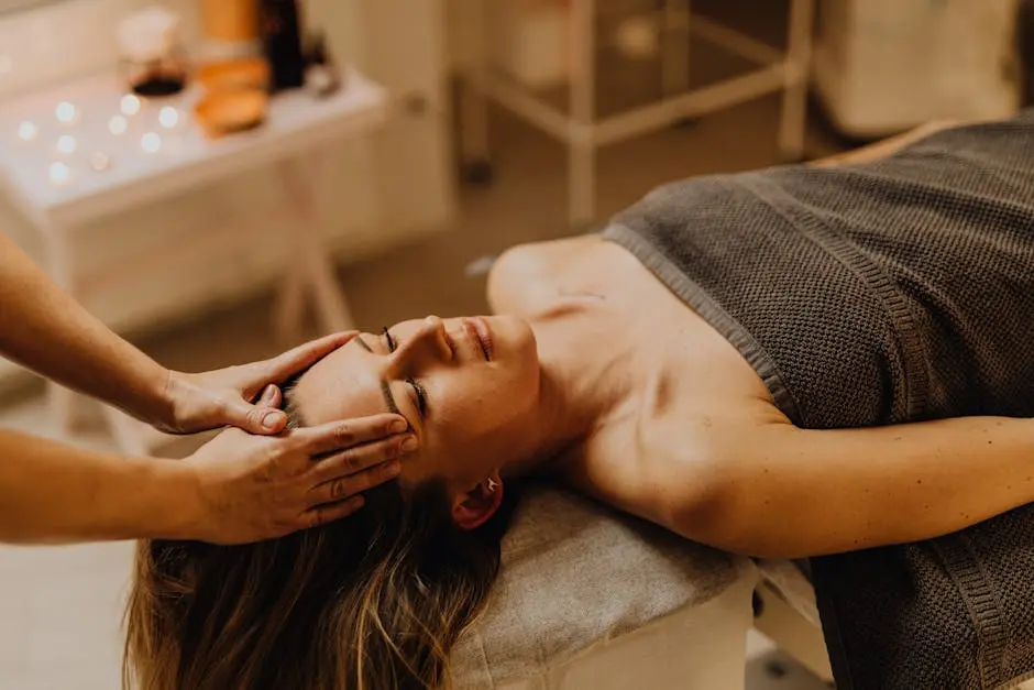 A serene head massage session at a spa, enhancing relaxation and wellness.