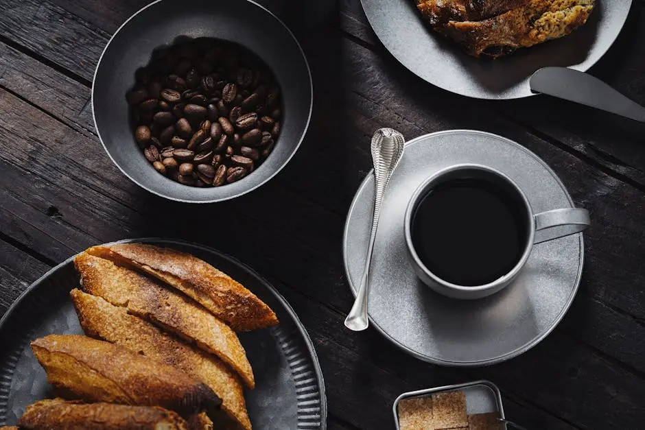 Coffee Cup, Beans and Food