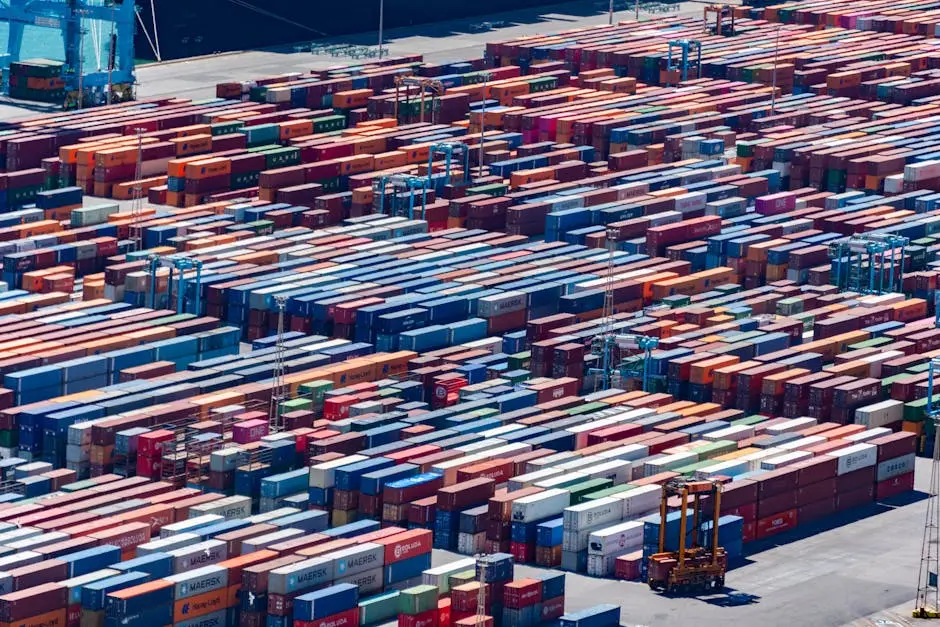 Aerial View of Containers in the Port