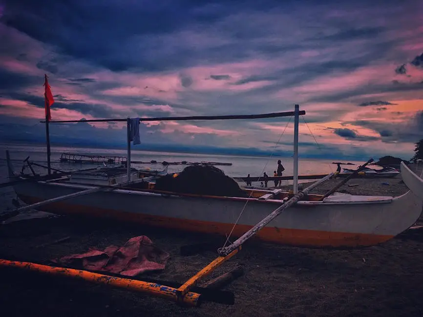 White Fishing Boat during Dawn