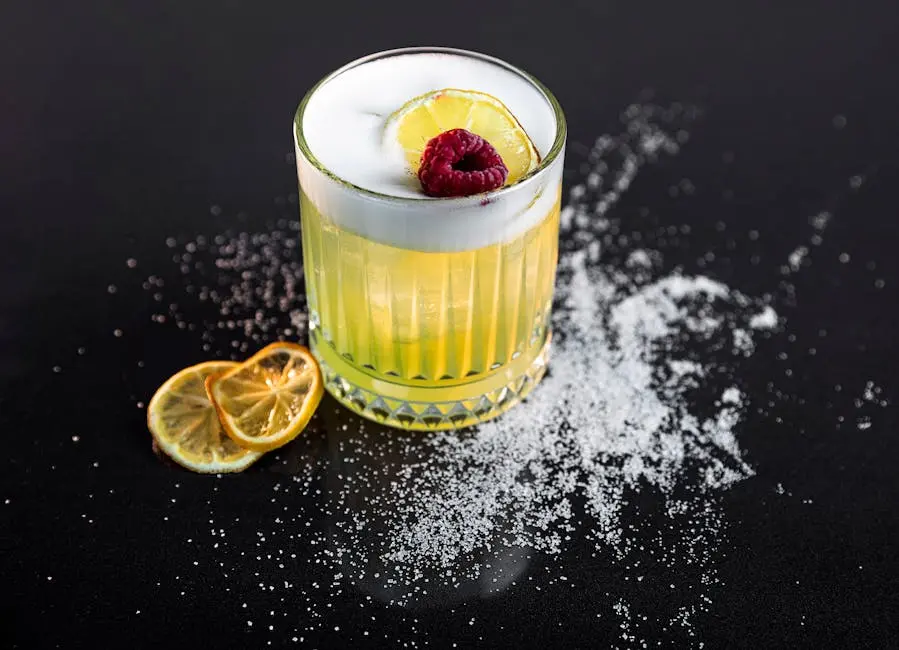 Clear Drinking Glass With Yellow Liquid and Sliced Lemon