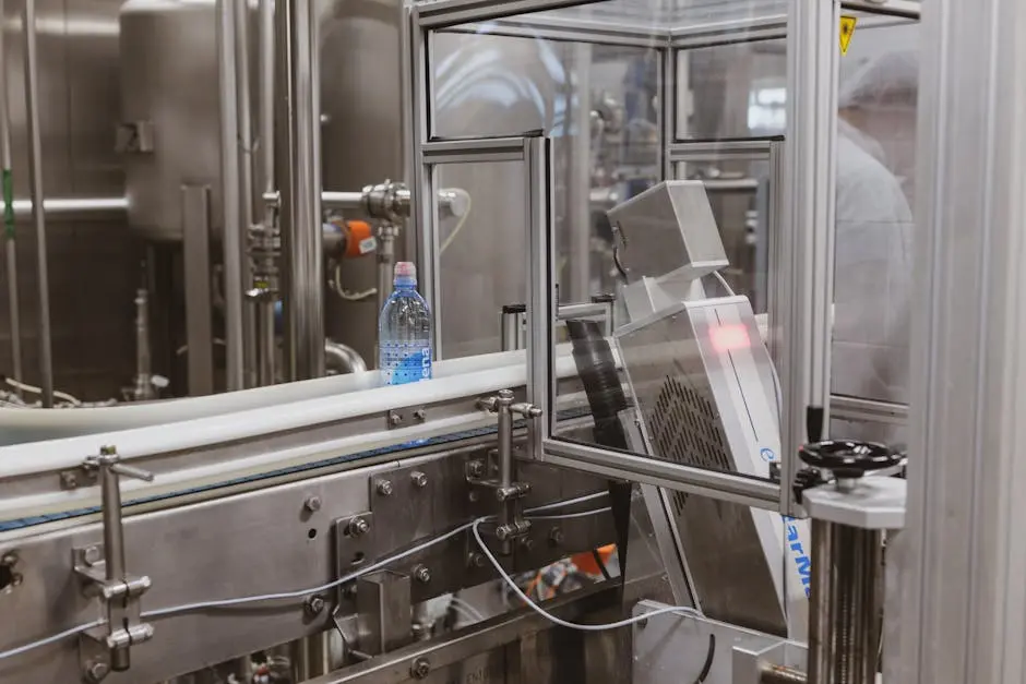 Plastic Bottle on Production Line at Factory