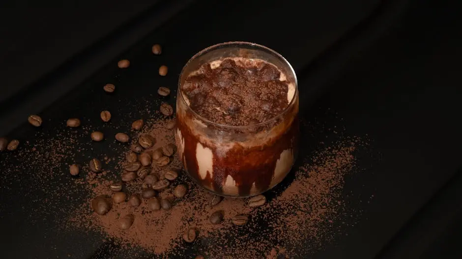 Rich Chocolate Coffee Dessert with Cocoa Powder