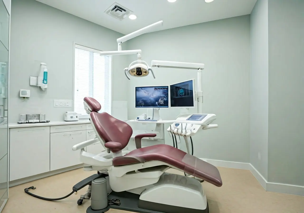 A modern dental clinic showcasing advanced dental technology. 35mm stock photo