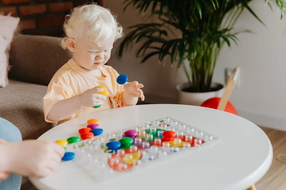 A Toddler Playing with Toys