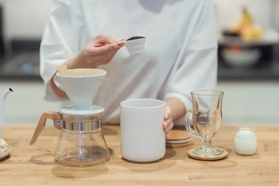 Person Making Brewed Coffee