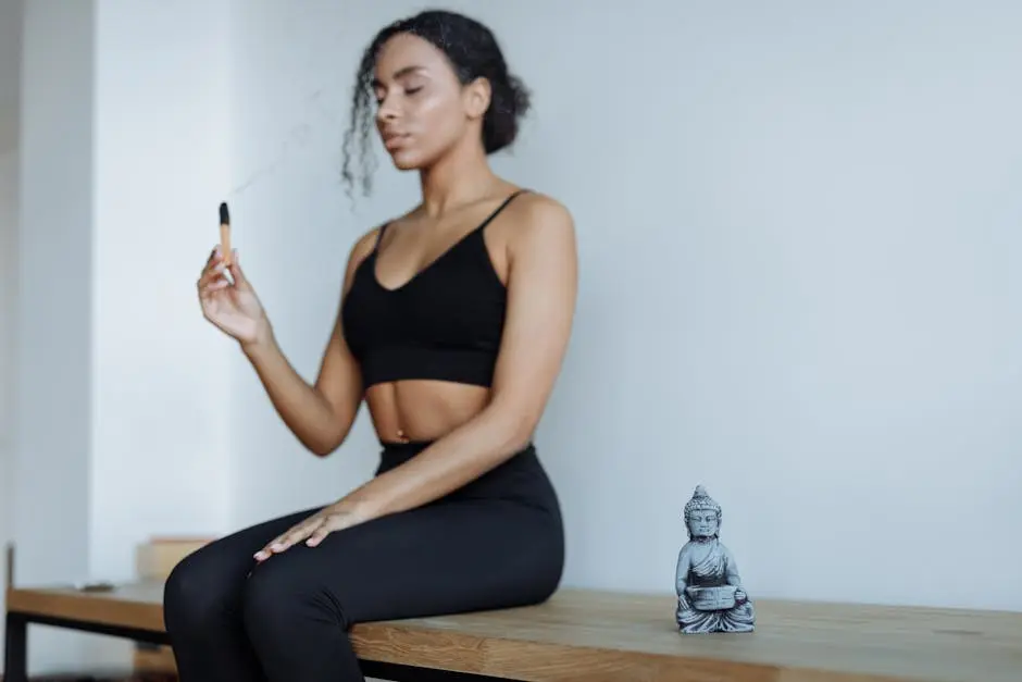 A Woman Holding a Palo Santo