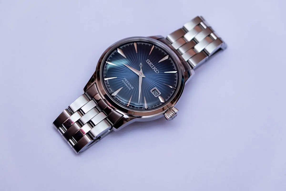 Wristwatch on Purple Background