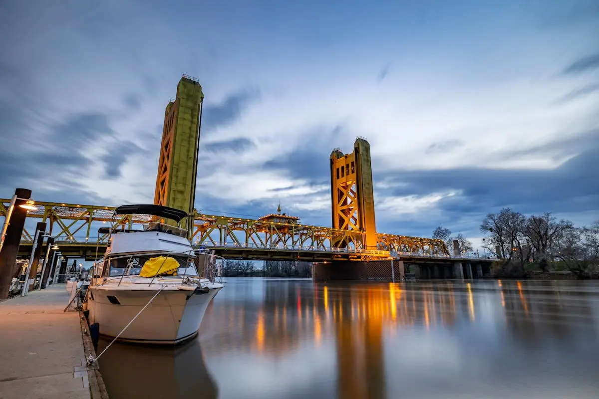 Tower Bridge in West Sacramento in California in USA