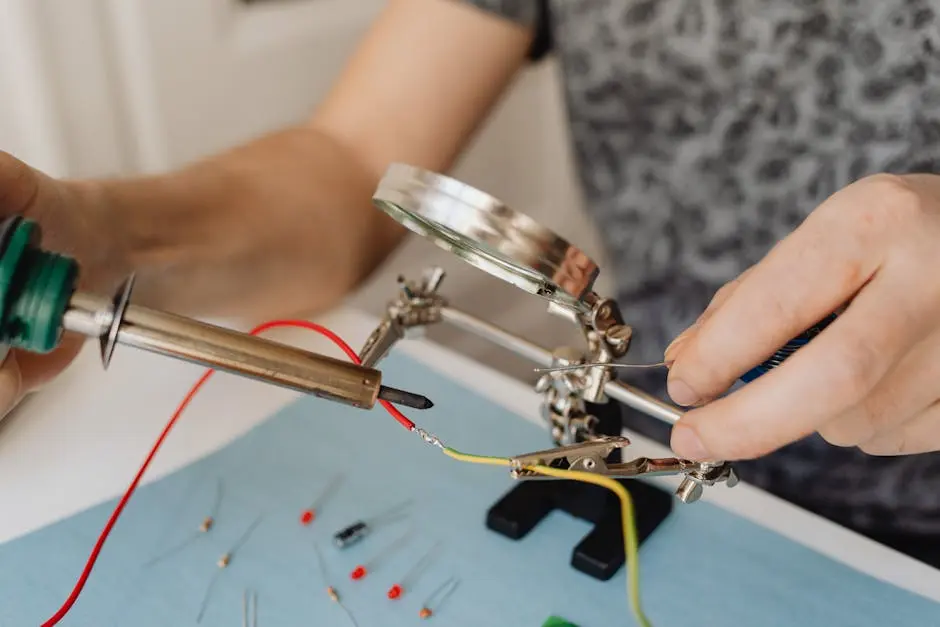 A Person Holding a Soldering Iron